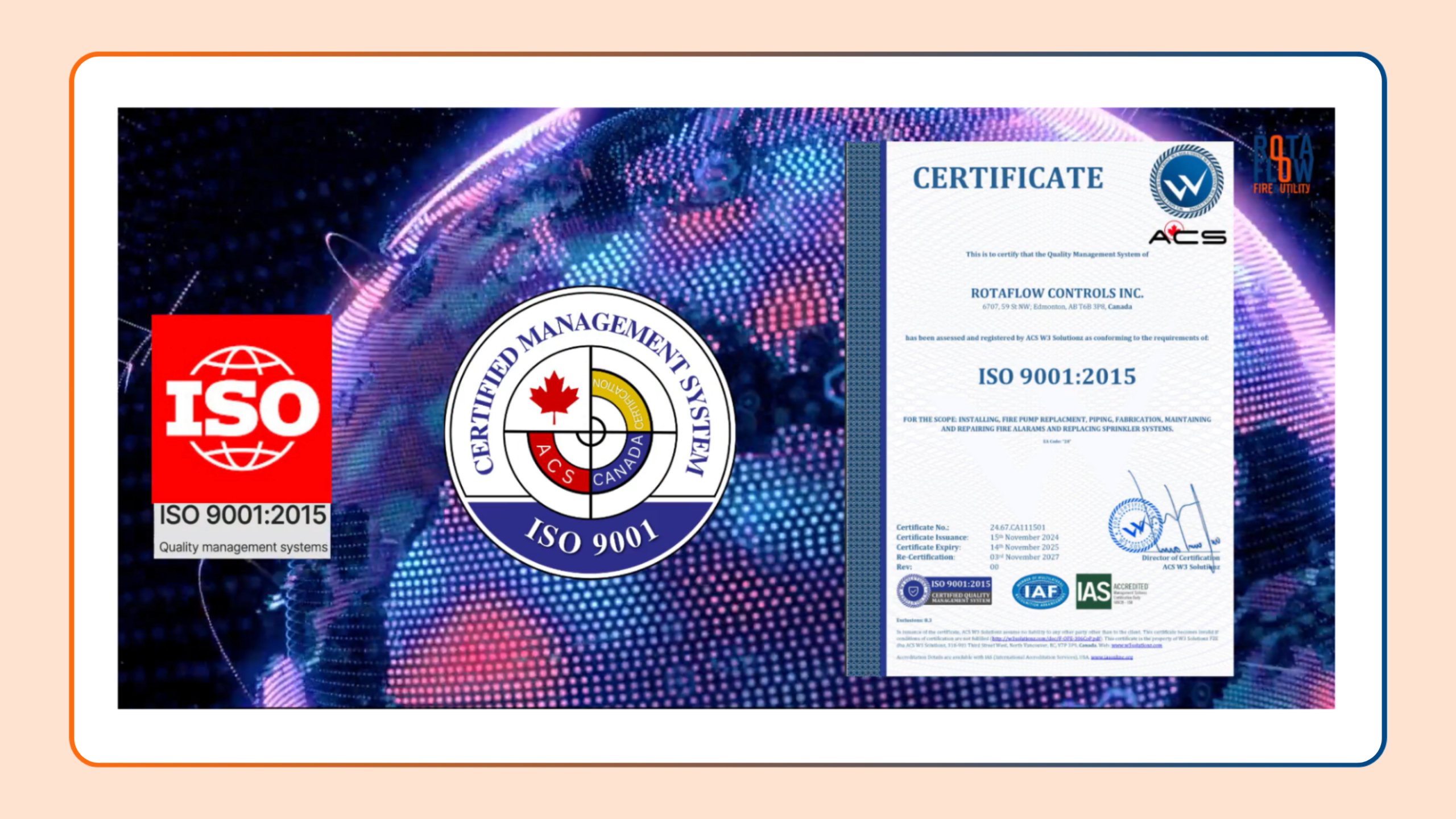 Rotaflow achieved the ISO 9001:2015 Certification