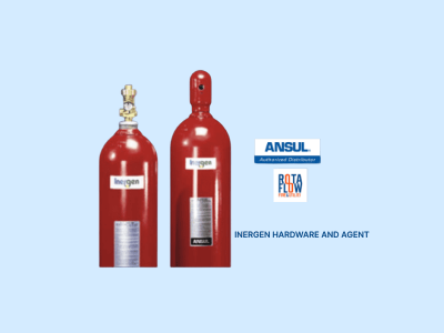 ANSUL Inergen hardware and agent cylinders